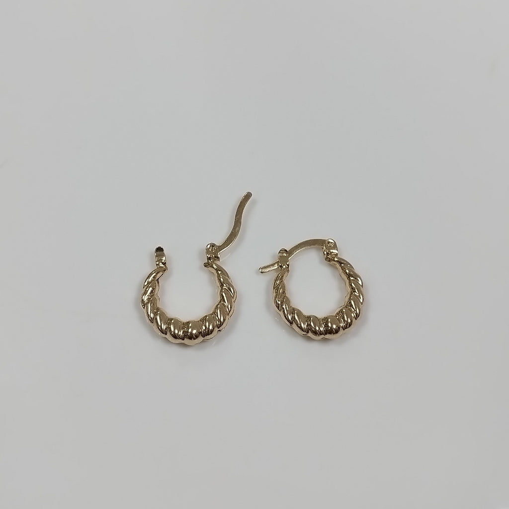 ARETES ARRACADAS TZL HUECAS 14K 1.5 GR (NUEVO)