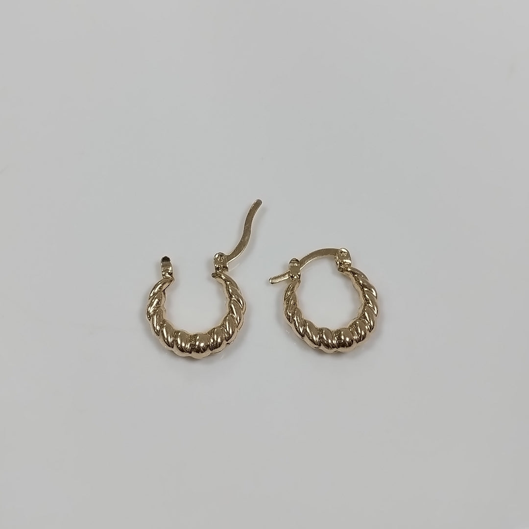 ARETES ARRACADAS TZL HUECAS 14K 1.5 GR (NUEVO)