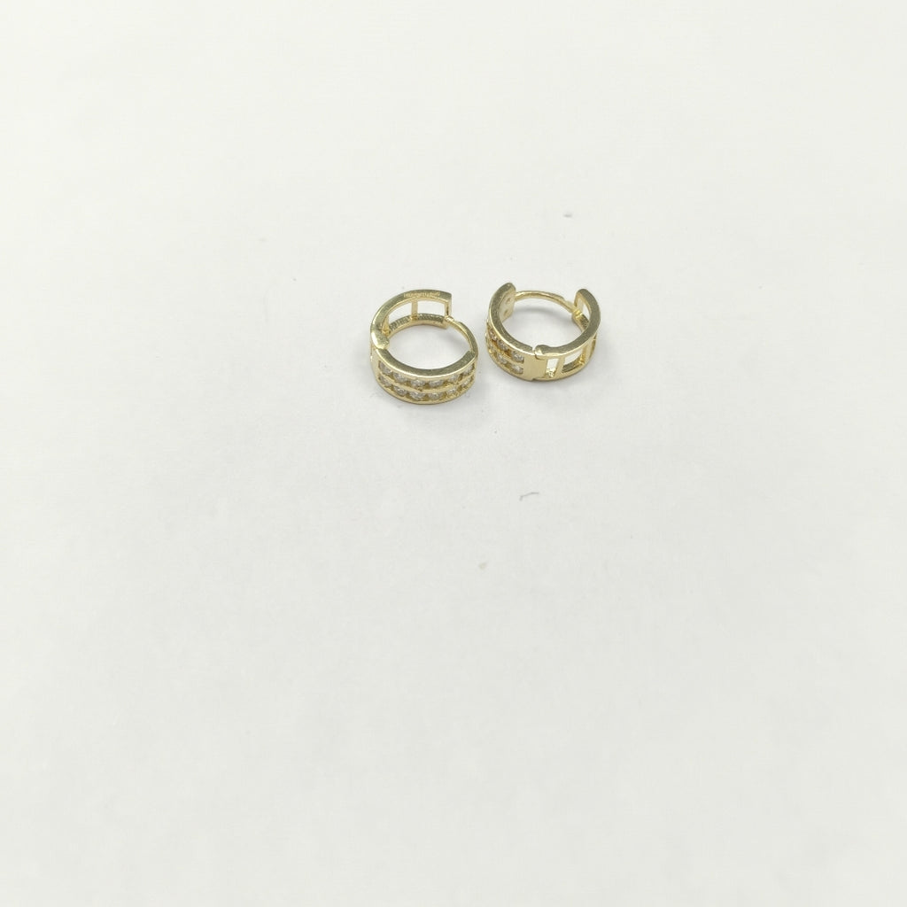 ARETES HUGGIES C CIRCONIAS 14K 1.8 GR (NUEVO)