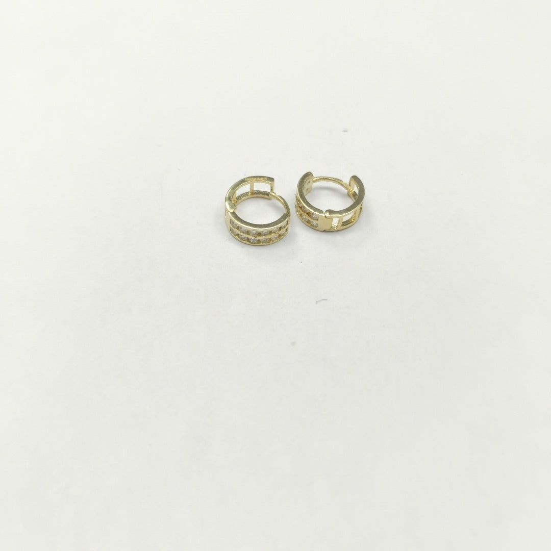 ARETES HUGGIES C CIRCONIAS 14K 1.8 GR (NUEVO)