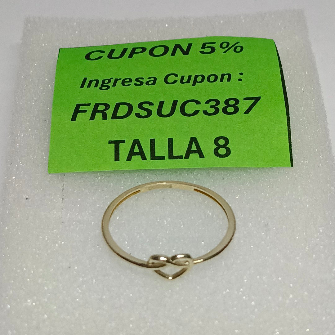 ANILLOS ANILLITO FIG CORAZON 10K TALLA 8 0.9 GR (NUEVO)
