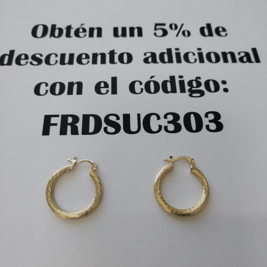 ARETES TEJIDO ARRACADAS ASTRIADAS 14K 2.8 GR (NUEVO)