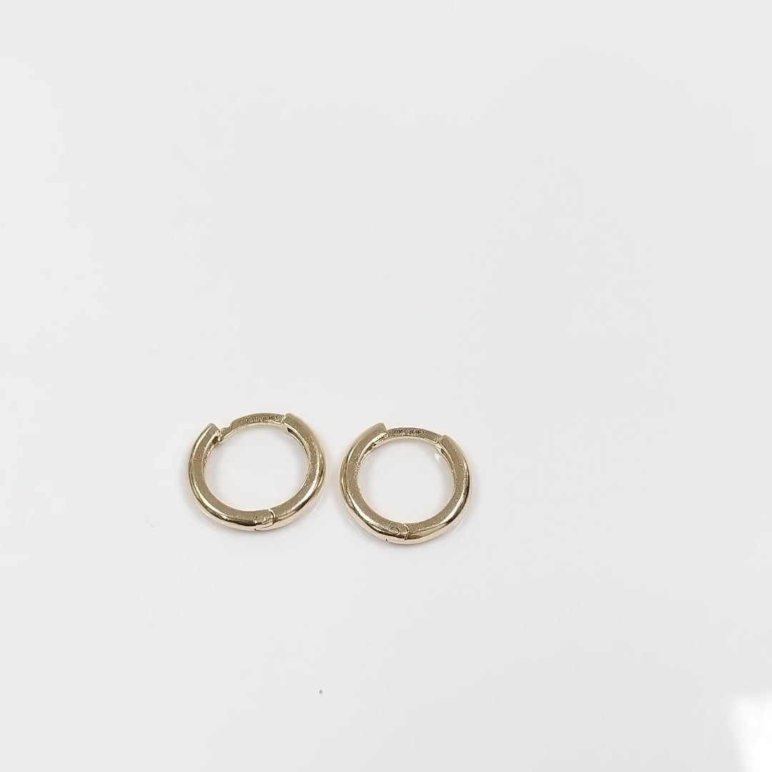ARETES HUGGIES LISAS 14K 1.4 GR (NUEVO)