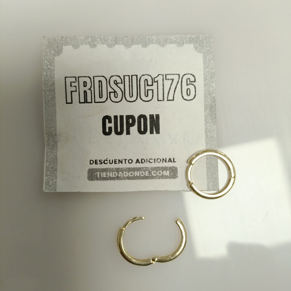 ARETES HUGGIES LISAS 14K 1.5 GR (NUEVO)