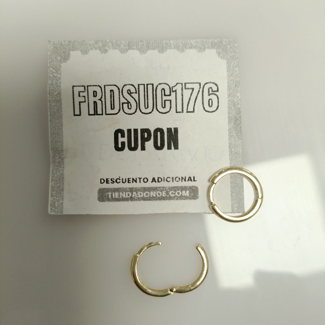 ARETES HUGGIES LISAS 14K 1.5 GR (NUEVO)