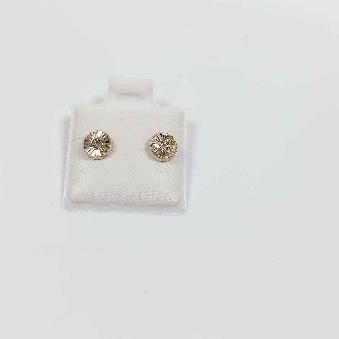 BROQUELES BROQUEL FIG BOTON C CIRCONIA 14K 0.2916 GR (NUEVO)