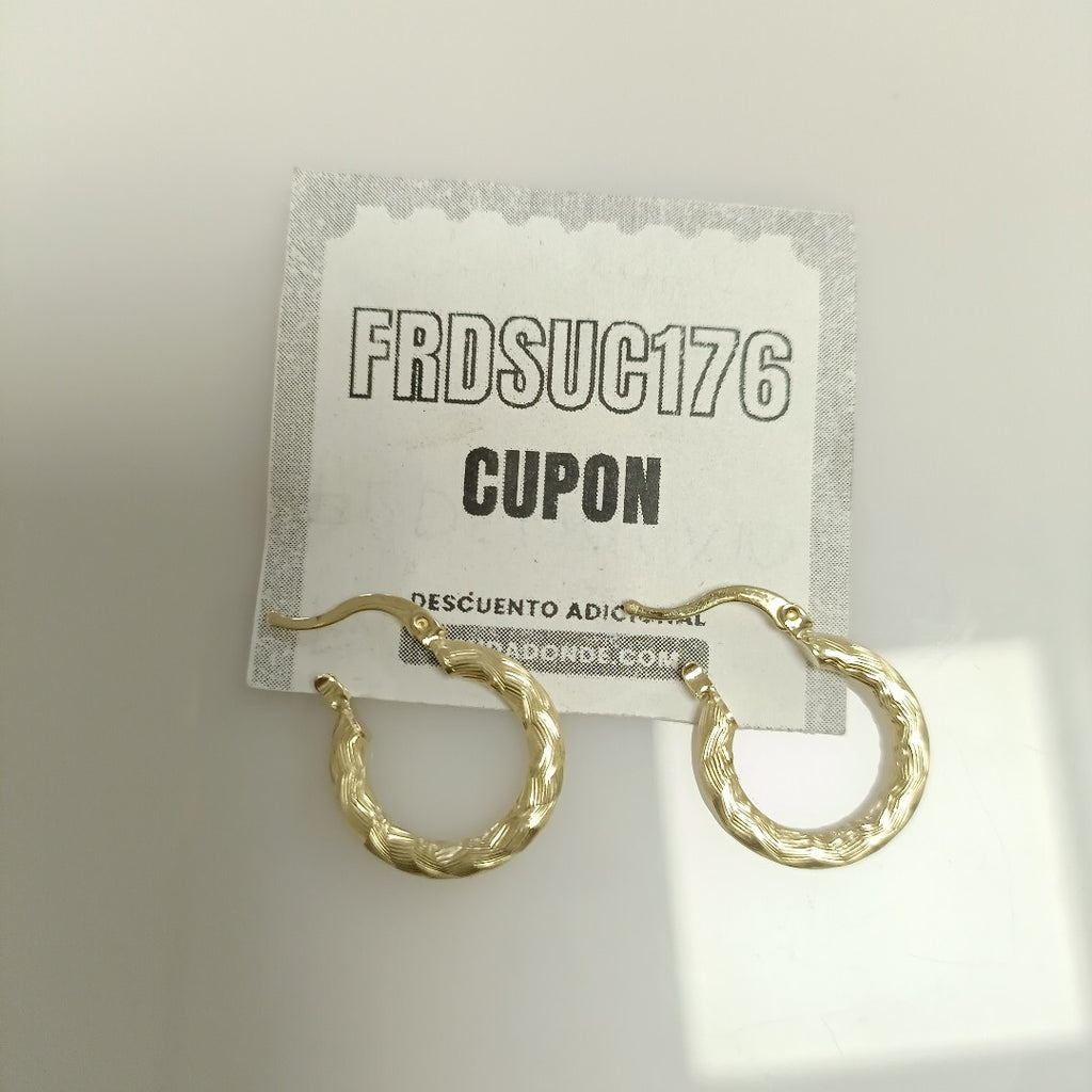 ARETES TEJIDO ARRACADAS ASTRIADAS 14K 2 GR (NUEVO)