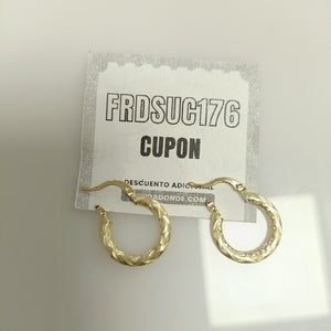 ARETES TEJIDO ARRACADAS ASTRIADAS 14K 2 GR (NUEVO)