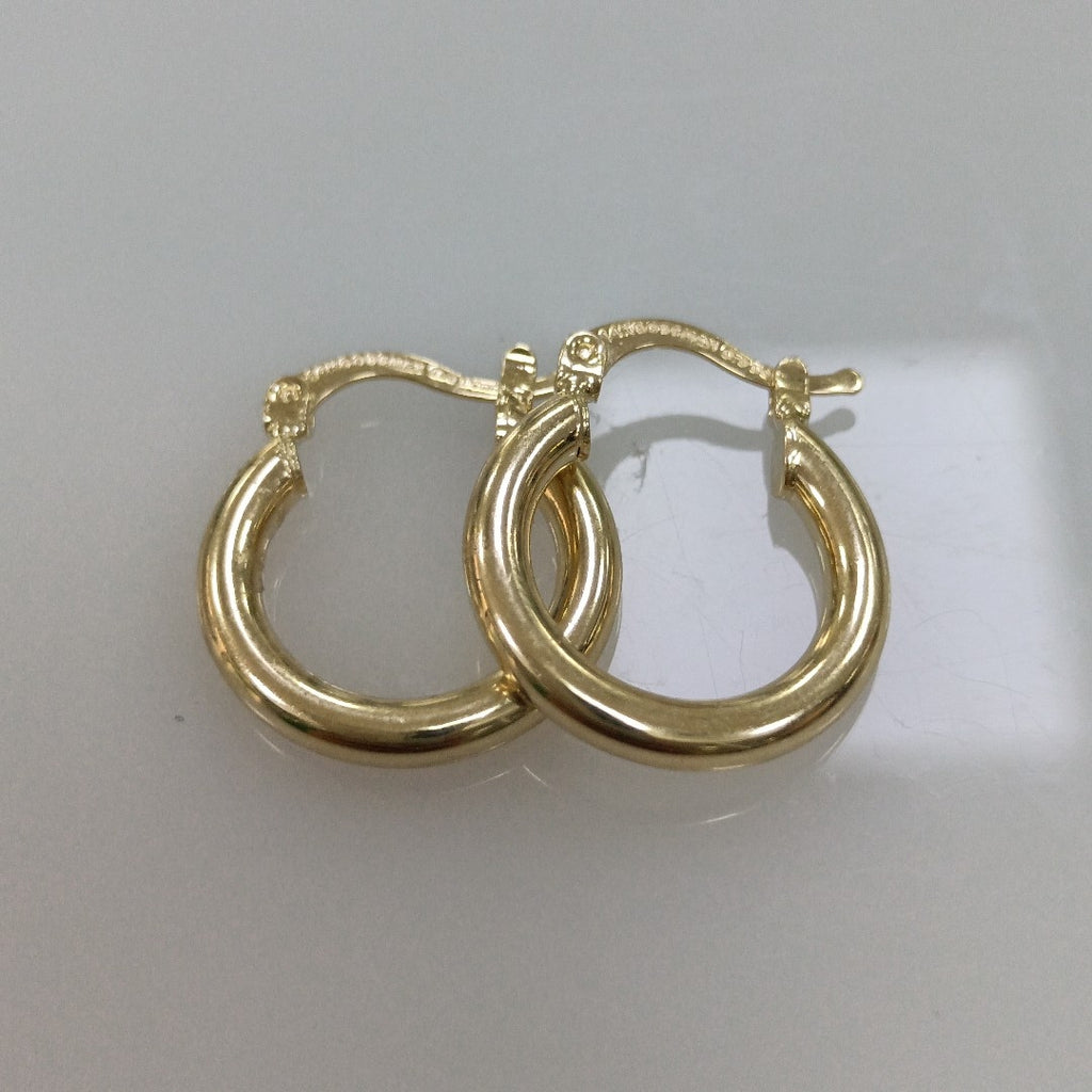 ARETES TEJIDO ARRACADAS LISAS 14K 1.6 GR (NUEVO)