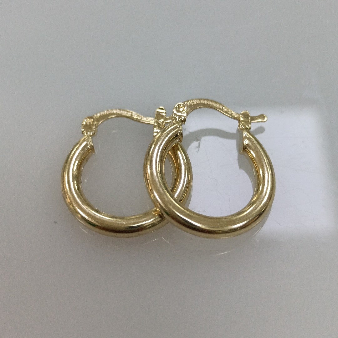 ARETES TEJIDO ARRACADAS LISAS 14K 1.6 GR (NUEVO)