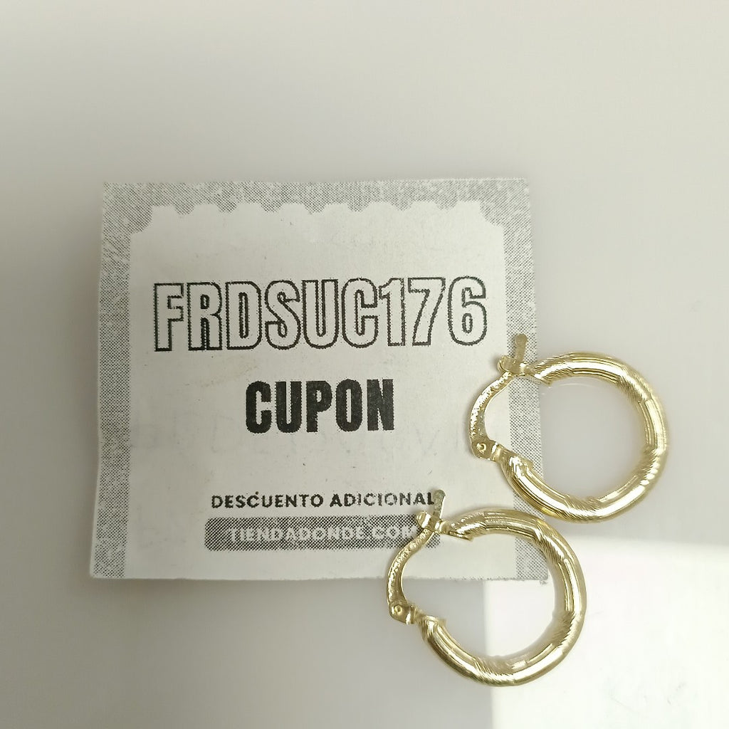ARETES TEJIDO ARRACADAS CON DISEÑO 14K 2.6 GR (NUEVO)