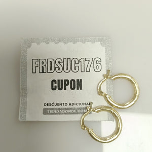 ARETES TEJIDO ARRACADAS CON DISEÑO 14K 2.6 GR (NUEVO)