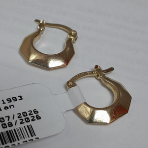ARETES TEJIDO ARRACADA FACETADA 14K 1.3 GR (NUEVO)