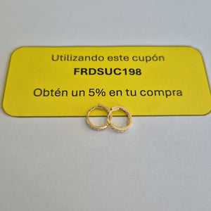 ARETES HUGGIES C CIRCONIA 14K 1.2 GR (NUEVO)