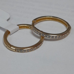 ARETES ARRACADAS C CIRCONIAS 14K 2 GR (NUEVO)