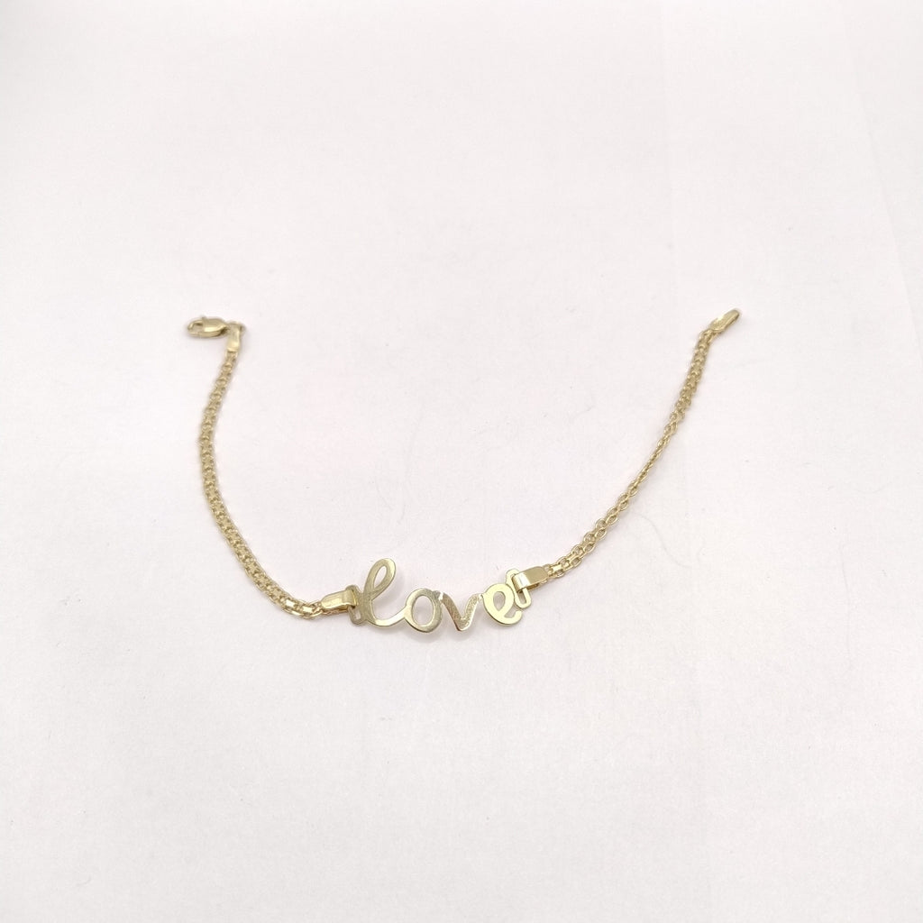 PULSERA ESCLAVA GRABADA LOVE 10K 18 CM 2.7 GR (NUEVO)