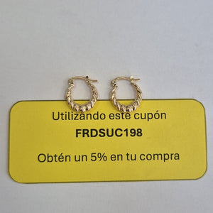 ARETES ARRACADAS TZL HUECAS 14K 1.5 GR (NUEVO)