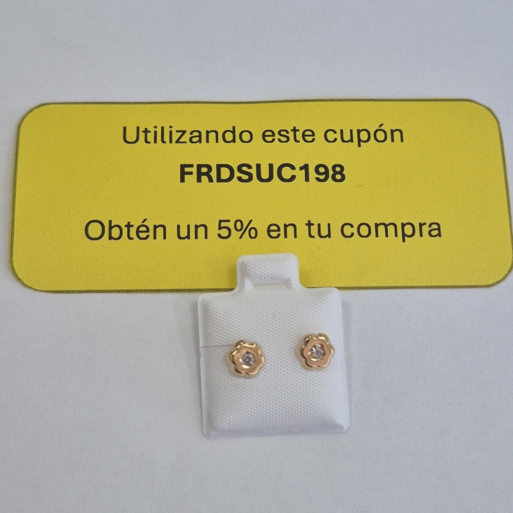 BROQUELES BROQUEL FIG FLOR C CIRCONIA 14K 0.2581 GR (NUEVO)