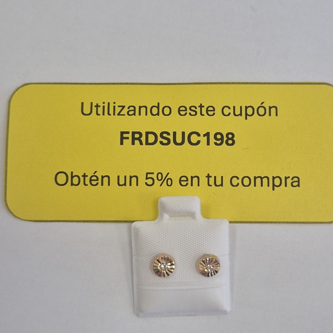 BROQUELES BROQUEL FIG BOTON C CIRCONIA 14K 0.2916 GR (NUEVO)