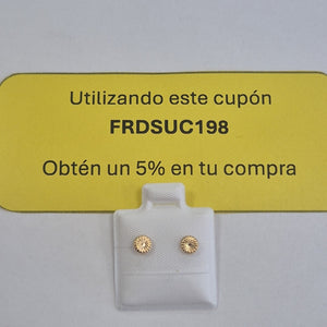 BROQUELES BROQUEL FIG BOTON RAYADO 14K 0.1577 GR (NUEVO)