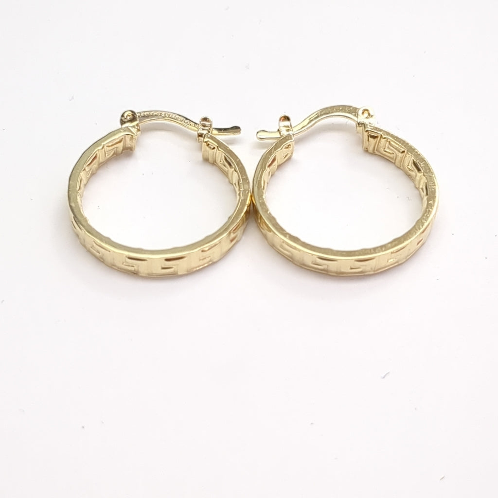ARETES TEJIDO ARRACADAS TIPO GRECAS 14K 2.2 GR (NUEVO)