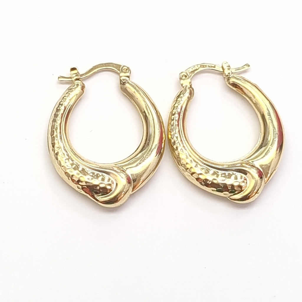 ARETES ARRACADAS ENTRELAZADAS 14K 2.6 GR (NUEVO)