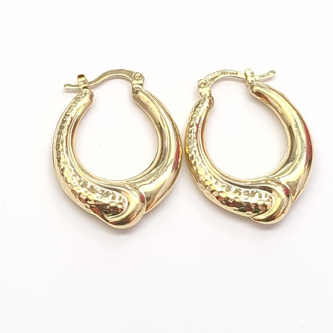 ARETES ARRACADAS ENTRELAZADAS 14K 2.6 GR (NUEVO)