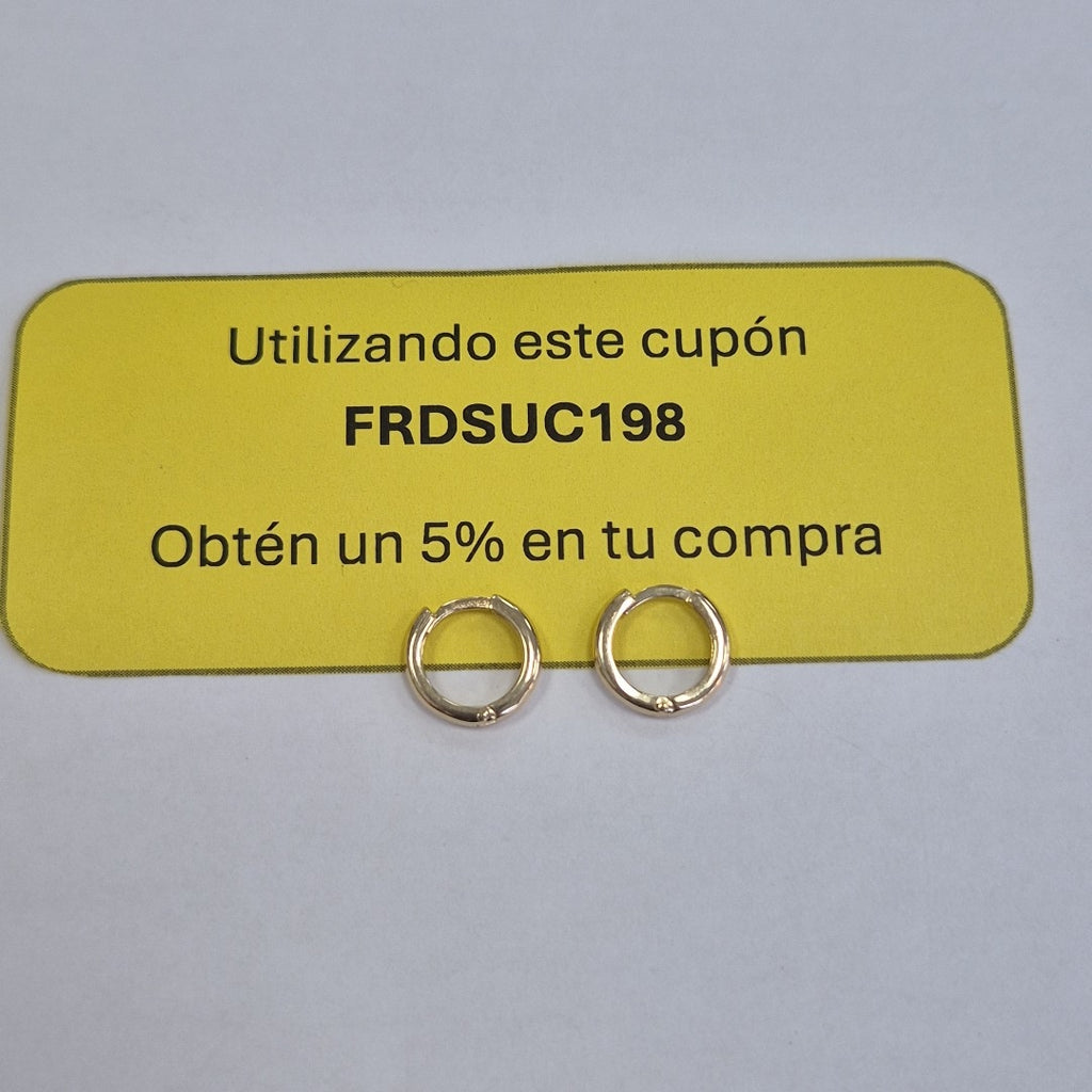ARETES ARRACADAS LISAS 10K 1.3 GR (NUEVO)