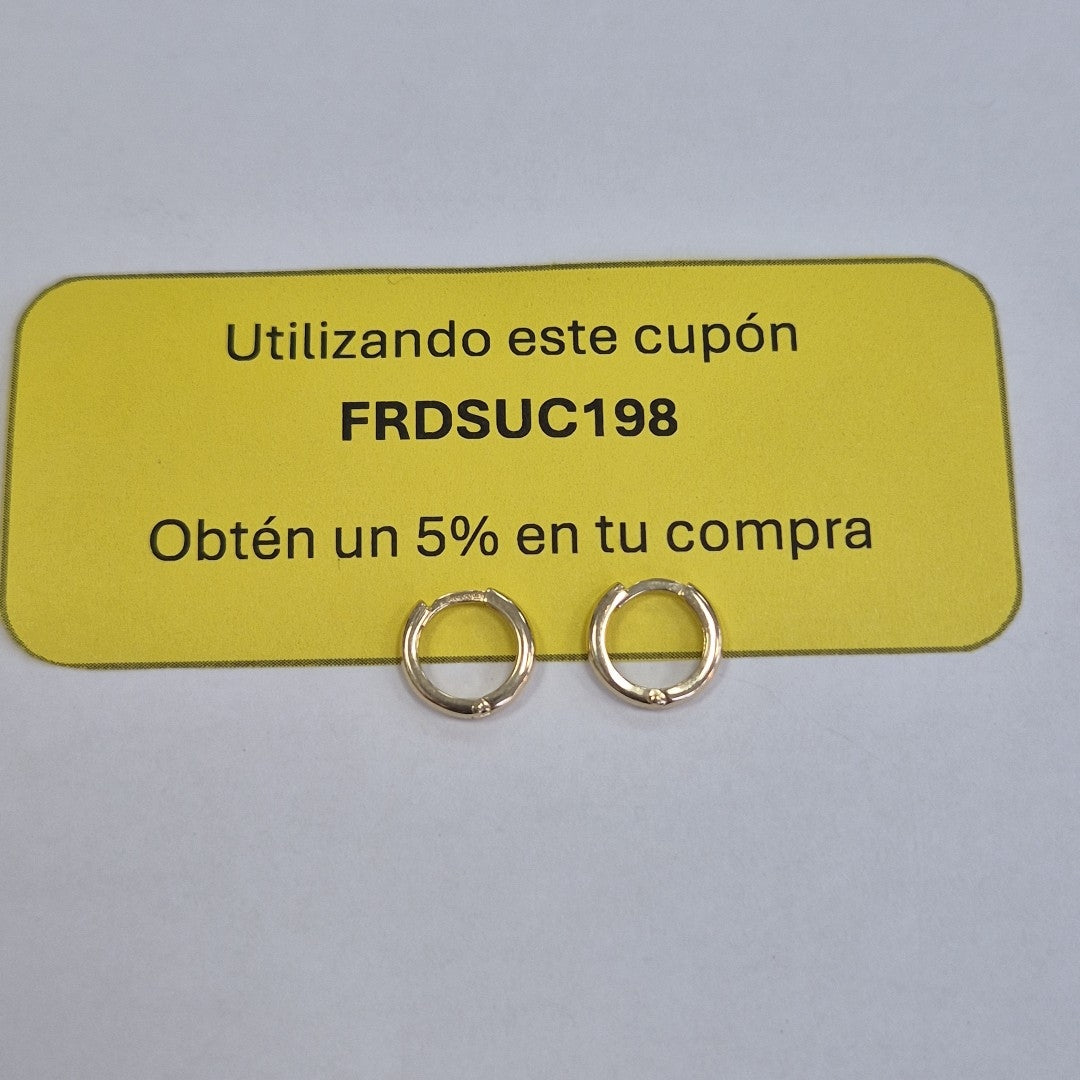 ARETES ARRACADAS LISAS 10K 1.3 GR (NUEVO)
