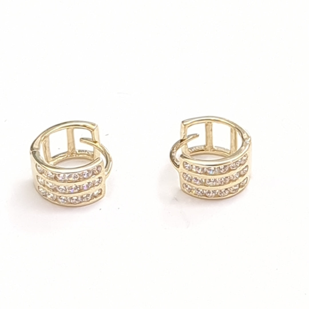 ARETES HUGGIES C CIRCONIA 14K 2.2 GR (NUEVO)