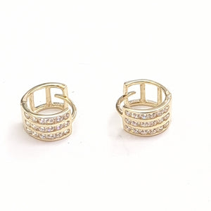 ARETES HUGGIES C CIRCONIA 14K 2.2 GR (NUEVO)