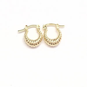 ARETES ARRACADA ESTRIADAS 14K 1.1 GR (NUEVO)