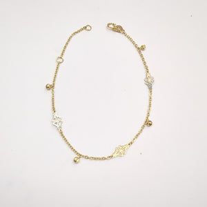 PULSERA ESPECIAL CON TREBOL 14K 18 CM 1.8 GR (NUEVO)