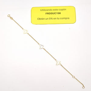 PULSERA ESPECIAL C MARIPOSAS 14K 18 CM 1.7 GR (NUEVO)