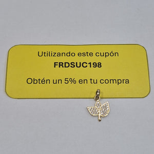 DIJE TEJIDO HOJAS CON CIRCONIAS 14K 1 GR (NUEVO)