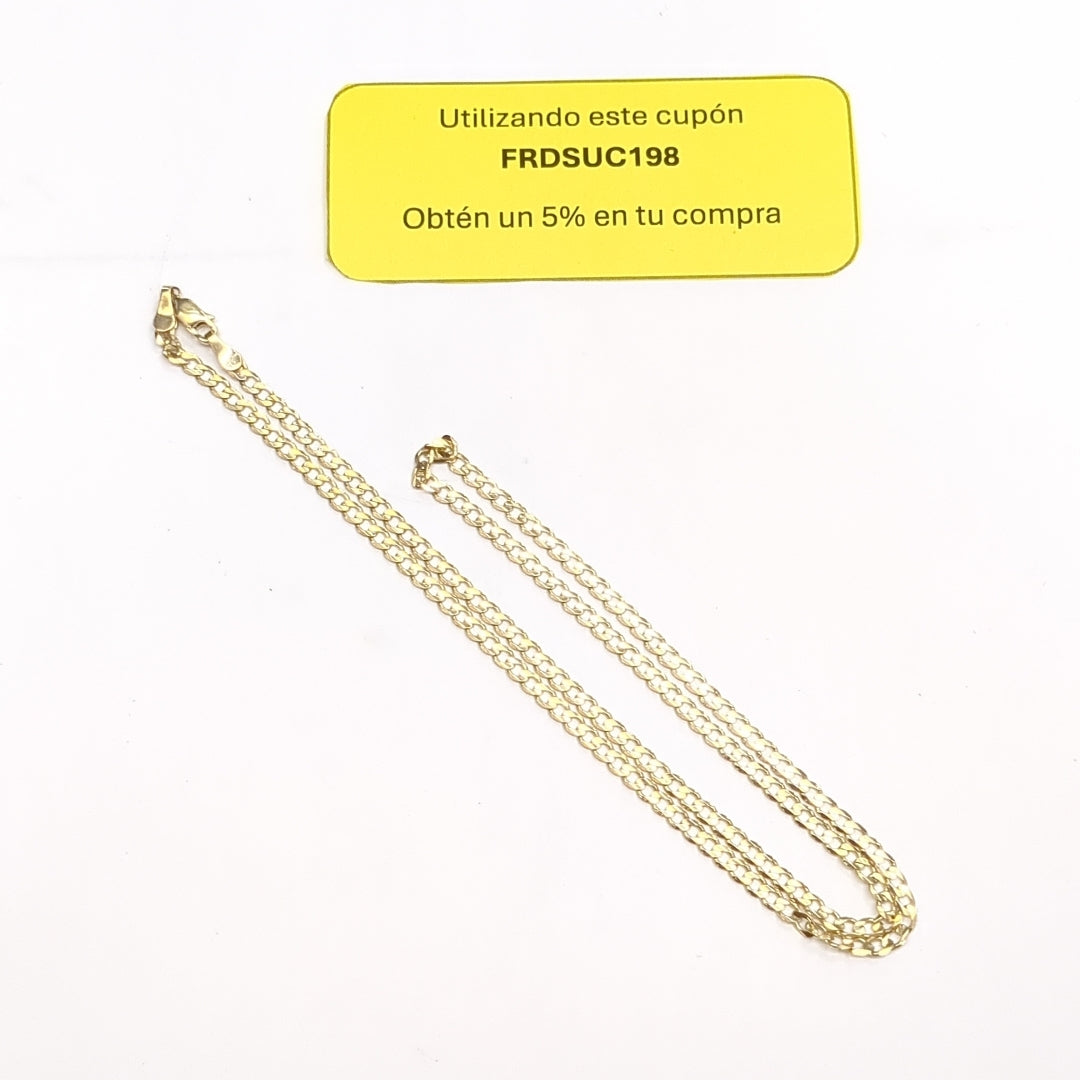 CADENA TEJIDO BARBADA 14K 55 CM 8.3 GR (NUEVO)