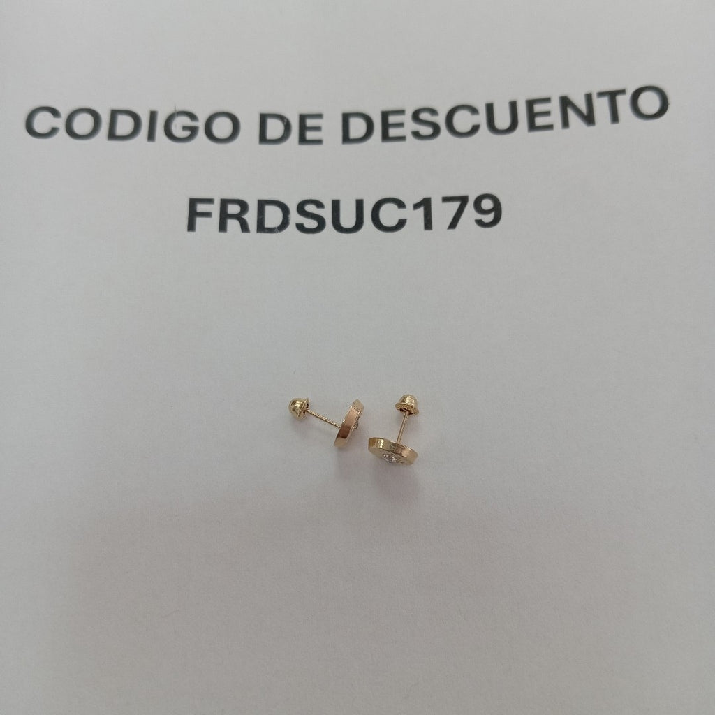 BROQUELES BROQUEL FIG BOTON C CIRCONIA 14K 0.2916 GR (NUEVO)