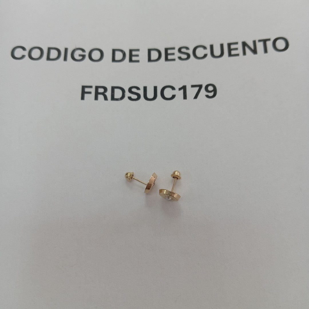 BROQUELES BROQUEL FIG BOTON C CIRCONIA 14K 0.2916 GR (NUEVO)