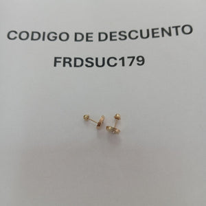 BROQUELES BROQUEL FIG BOTON C CIRCONIA 14K 0.2916 GR (NUEVO)