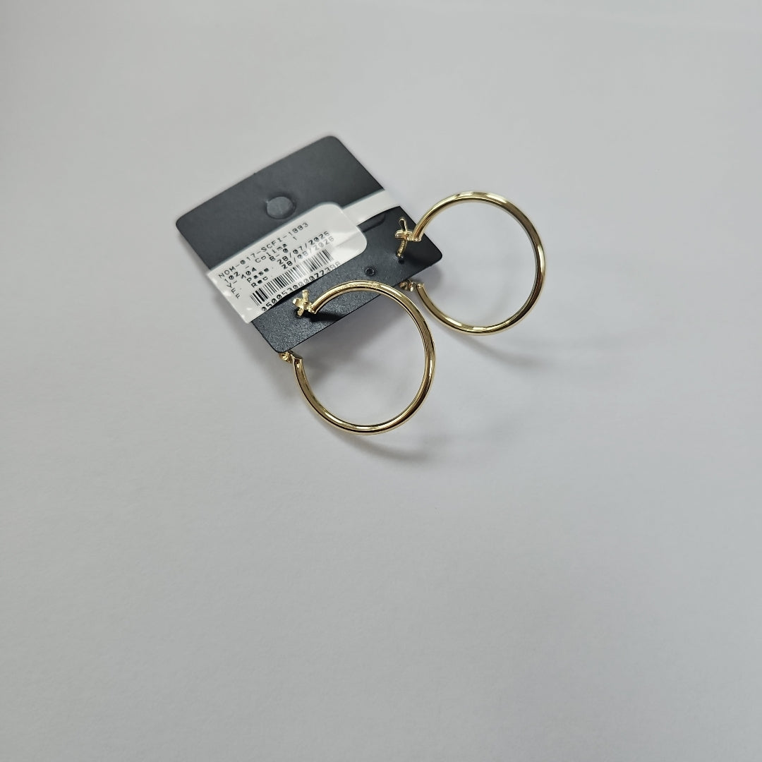 ARETES TEJIDO ARRACADAS LISAS 14K 1.4 GR (NUEVO)