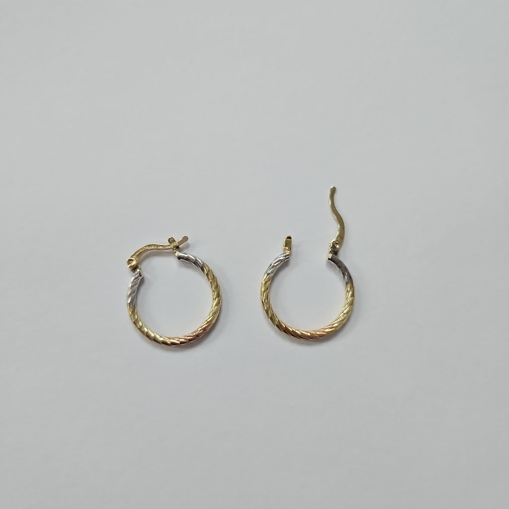 ARETES TEJIDO ARRACADAS TZL COMBINADAS 14K 1.8 GR (NUEVO)