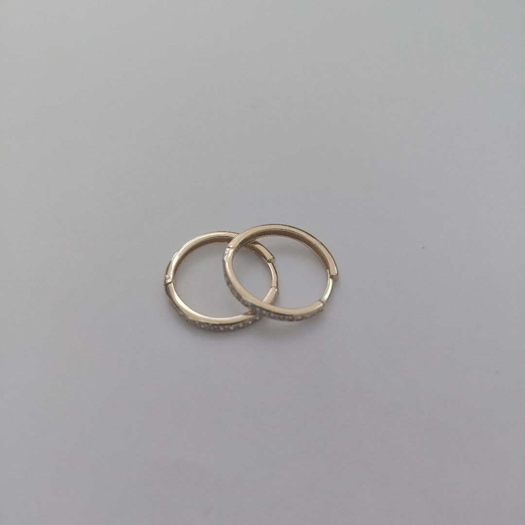 ARETES ARRACADAS C CIRCONIAS 14K 2 GR (NUEVO)