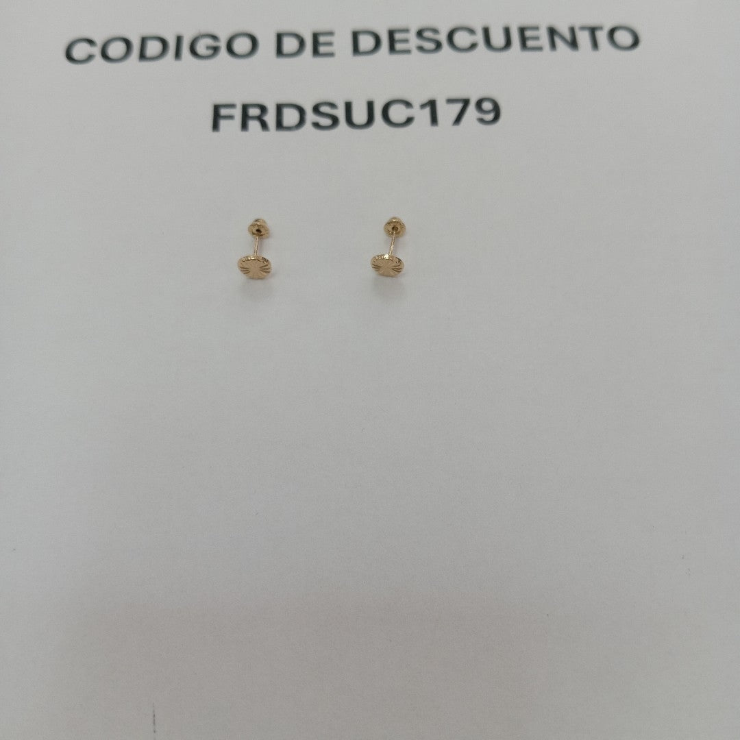 BROQUELES BROQUEL FIG BOTON RAYADO 14K 0.1577 GR (NUEVO)