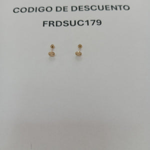 BROQUELES BROQUEL FIG BOTON RAYADO 14K 0.1577 GR (NUEVO)