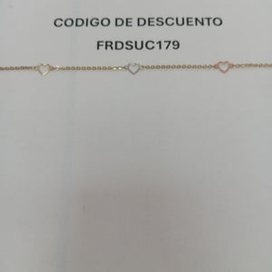 PULSERA ESPECIAL CON CORAZONES 10K 18 CM 1.2 GR (NUEVO)
