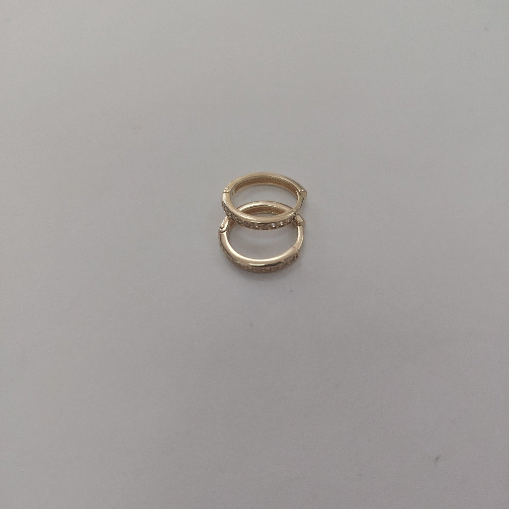 ARETES HUGGIES C CIRCONIA 14K 1.7 GR (NUEVO)