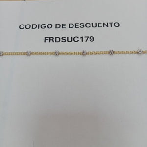 PULSERA ESPECIAL C FLORES 14K 18 CM 3 GR (NUEVO)