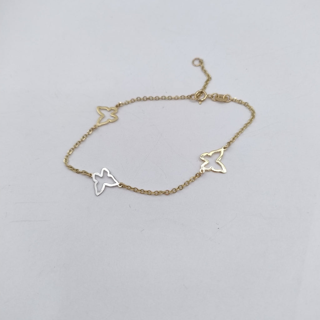 PULSERA ESPECIAL C MARIPOSAS 14K 18 CM 1.7 GR (NUEVO)