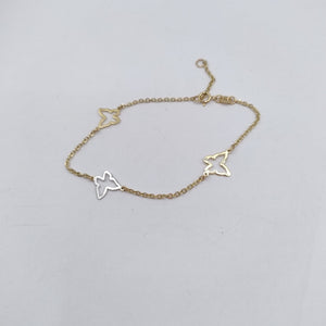 PULSERA ESPECIAL C MARIPOSAS 14K 18 CM 1.7 GR (NUEVO)