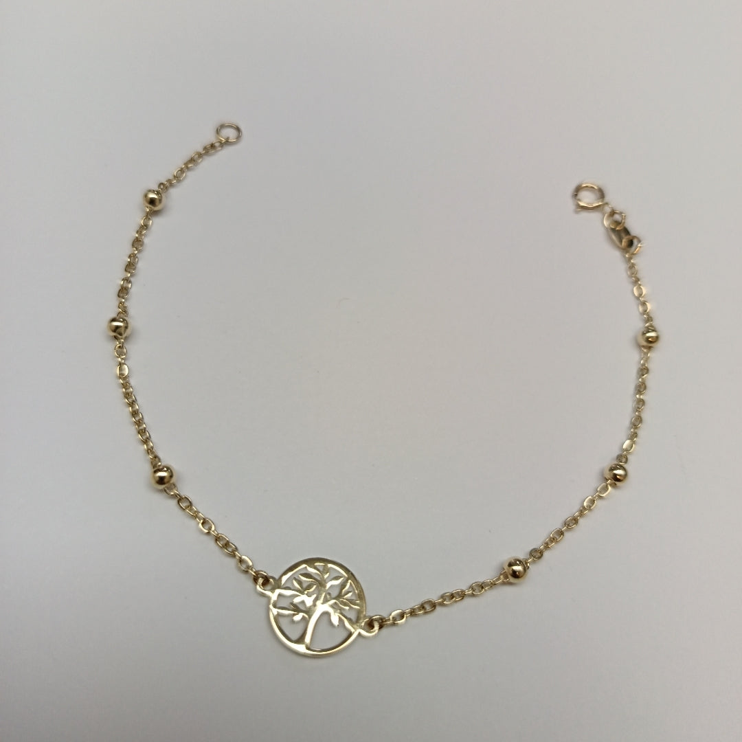 PULSERA TEJIDO ESPECIAL ARBOL 14K 18 CM 1.7 GR (NUEVO)